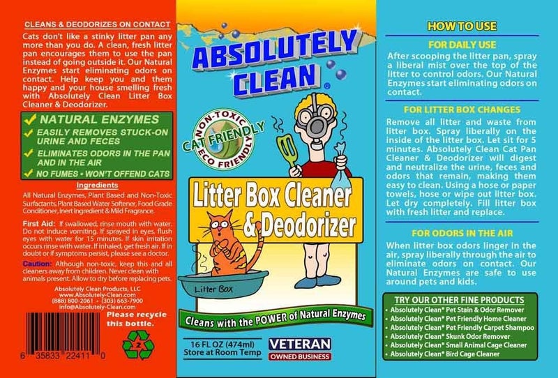 Absolutely Clean Litter Box Cleaner and Deodorizer, Eliminate Odors Quickly, Neutralizes Urine and Feces Odors in The Air and The Box, Make Litter Last Longer - Image 2
